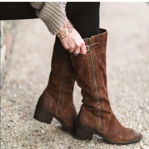 BOGO🔥BORN WIDE CALF POLY CRACKED SUEDE RIDING BOOTS